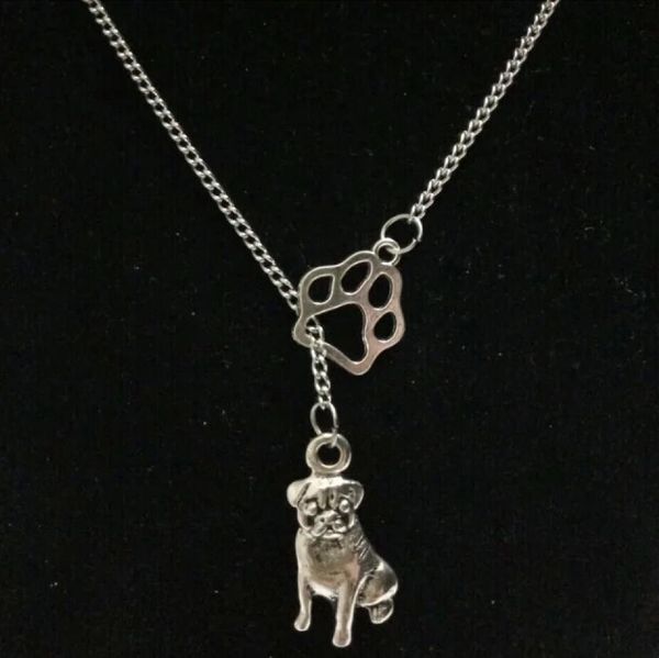 Hot Fashion Vintage Silber Unendlichkeitssymbol Verbindungen Katze/Hund PawBull Hund Mops Hund Charms Anhänger Halskette Schmuck