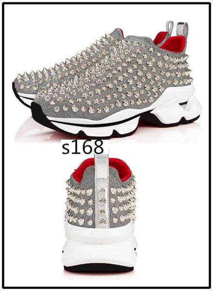 

оригинальный коробочный продукт krystal spike socks donna flat sneaker designer мужские красные нижние заклепки колючие носки первичные шпил, Black