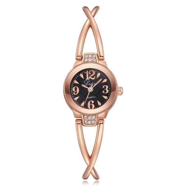 

new unique women rhinestone watches fashion casual bracelet watch women alloy band simple design quartz watch, Slivery;brown