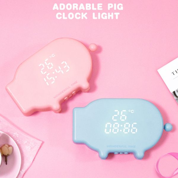 

led clock cartoon alarm clock night light bedroom voice control luminous multifunction luminous alarm family child