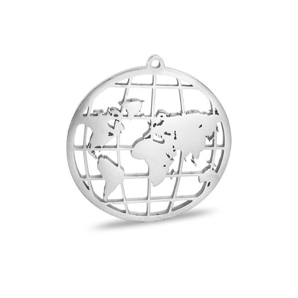 

mylongingcharm 5pcs/lot stainless steel map charm pendant earth charm,world charm, jewelry making accessories, Bronze;silver