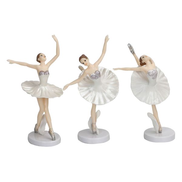 

3x european style dancing ballet girls figures statue figurine mandala sculptures,white