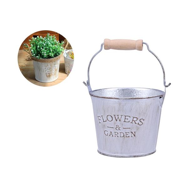 

luoem flower bucket plant bucket creative iron flower bucket for home office decoration