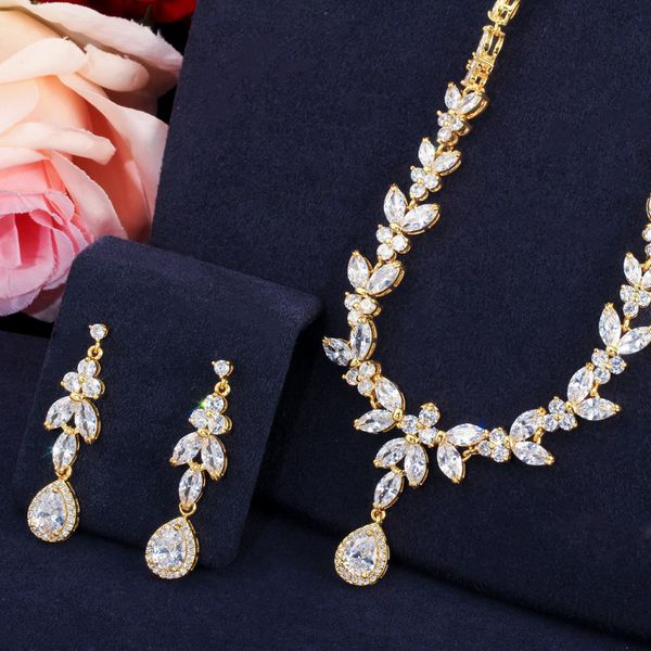 

wah mei gold color 2pcs bridal zirconia jewelry sets for women party luxury dubai nigeria cz crystal wedding jewelry set, Silver