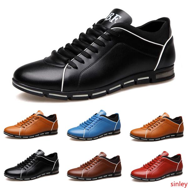

men casual leather shoes black red chestnut light blue fashion mens sneakers flat shoe outdoor walking size 40-45 #21