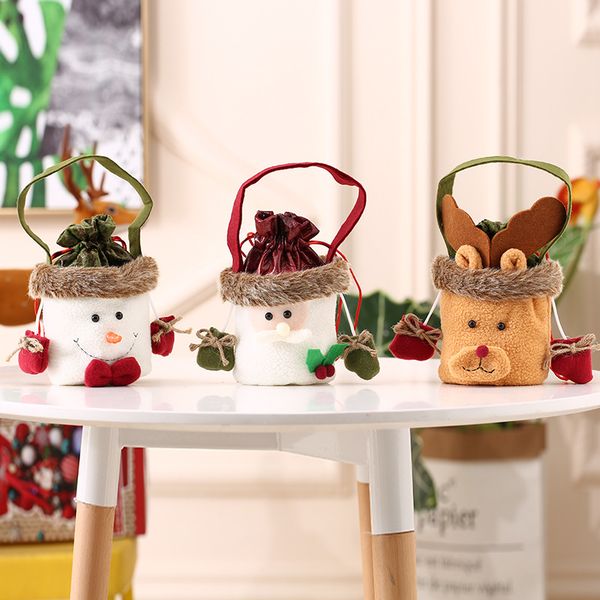 

2020 new christmas decorations christmas eve apple bag gift bag old man elk high end candy gift diy18x12 cm children's