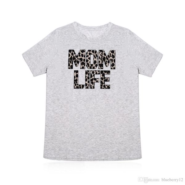 

vogue women short sleeve hararuku mama t-shirt femme ulzzang gray leopard printed mom life tshirt vintage tee clothes, White