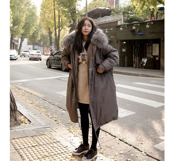 

designer coats winter womens parkas long faux collar jacket oversize sleeve fashion teenager fur casual womens takfc, Black