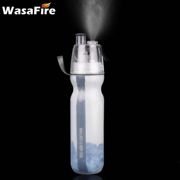 

wasafire 500ml cycling water bottle creative sports gym beach leak-proof drinking portable double-layer cooling pe spray cup