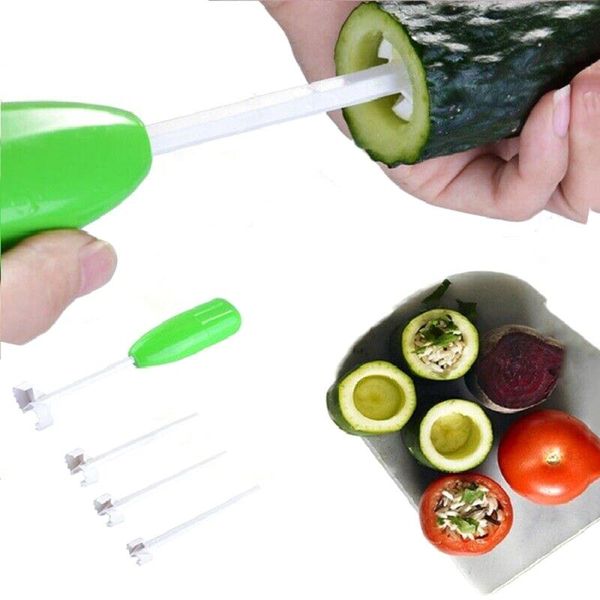 

4pcs/set plastic vegetable spiral cutter spiralizer meat filling tool tomato eggplant bitter gourd cutter kitchen tools