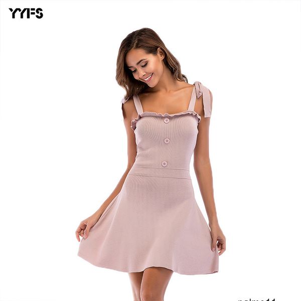 

womens designer strap knit suspender dress skirt zflz, Black;gray