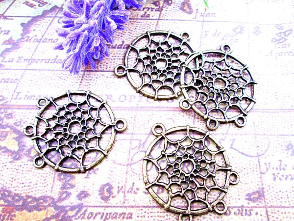 

45pcs--dream catcher charms, antique bronze dreamcatcher charm pendants 34x29mm, Bronze;silver