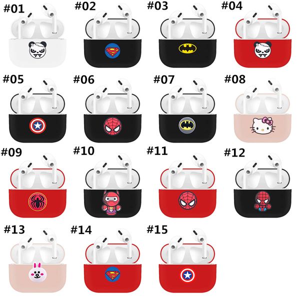 

Earphone ca e for airpod pro ilicone cartoon earphone acce orie multicolor wirele charger box protector 15 color dhl