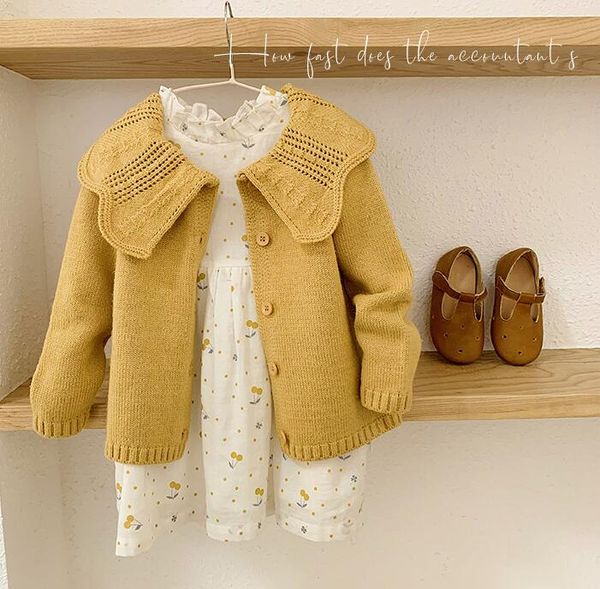 

2020 новый оптовый девушки вязаный свитер весна мода девушки кардиган 1-6 лет ho62, Blue