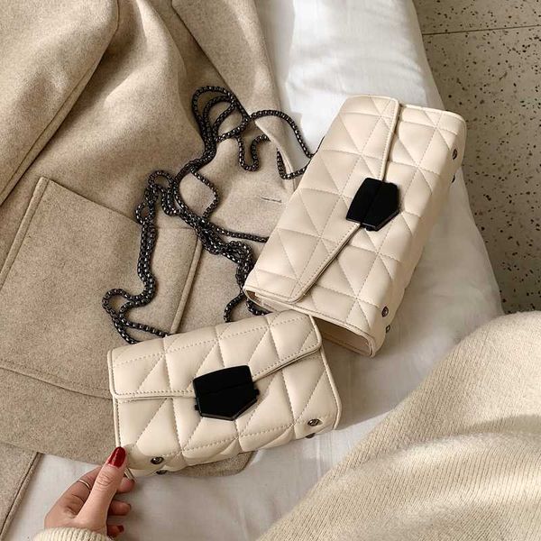 

shoulder bag 2019 fashion new patent leather women's handbag lingge chain shoulder messenger