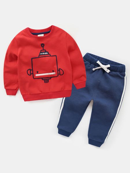 

children's sports sweater suit autumn spring and autumn children's wear baby boy, White