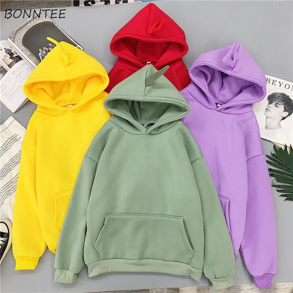 

hoodies women all-match elegant trendy long sleeve hooded womens korean style school students kawaii females sweatshirts chic, Black