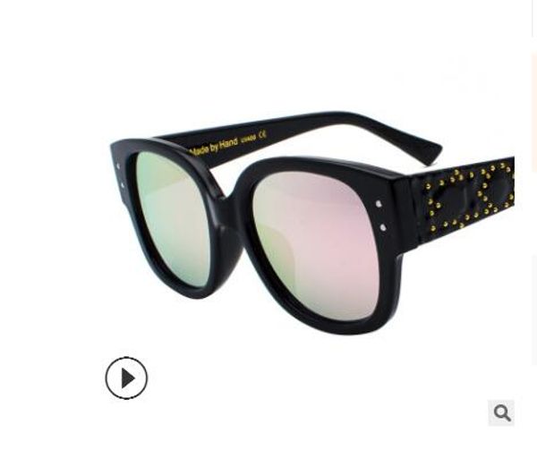 

ladies retro polarized sunglasses frame gold plated sun glasses fashion eyewear gafas de sol medusa flat women sunglasses with box, White;black