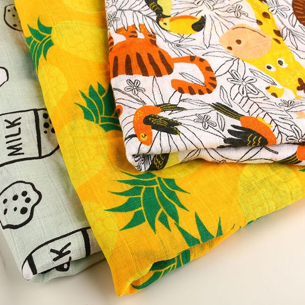 

happy flute 1pc muslin 100% cotton baby swaddles soft newborn blankets black white gauze infant wrap