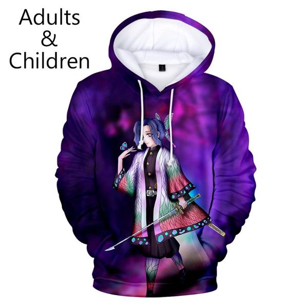 

fashion print ghost blade 3d hoodies men women harajuku autumn winter kids sweatshirt demon slayer pullovers, Black