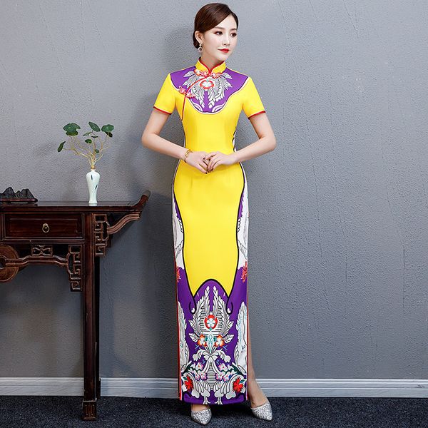 

modern cheongsam women long qipao chinese style party dress vintage ao dai elegant gown improve qi pao vestido, White;black