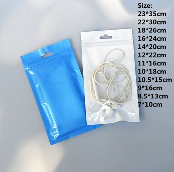 

100шт / много синий прозрачный пластик ziplock сумка - одна сторона прозрачный пластиковый чехол на молнии закрывающейся упаковке