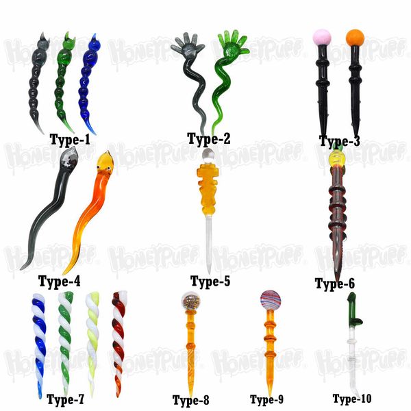 

Красочные стекла Dab Инструмент Dabber Wax Oil Rigs Dab Стик высекая инструмент для E ногтя Dab ногтя Quartz Banger стекла Carb Cap Аксессуары