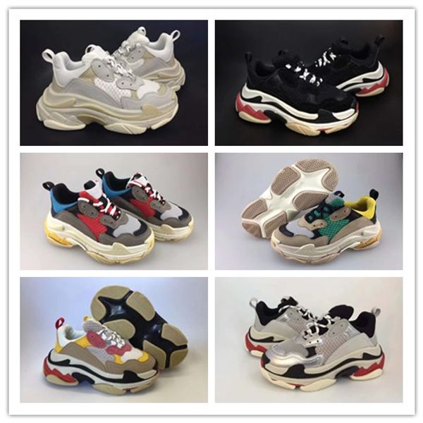 

new kids children triple s baby luxury designer sneaker speed boy girl tess gomma maille black running athletic shoes eur28-35