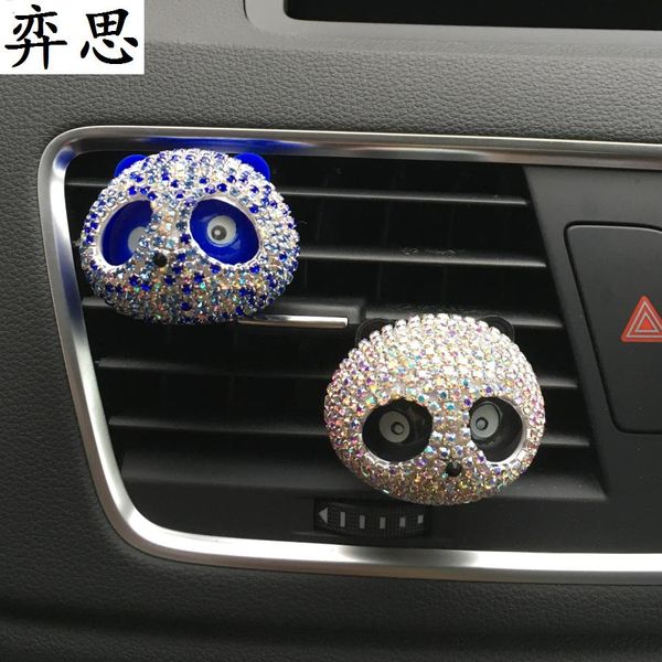 

seven colored diamond panda styling car air freshener perfume and jewelry clip exquisite lady car styling decorate perfume