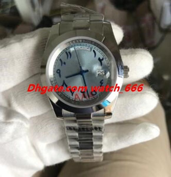 

new version 5 style men watch 41mm black blue dial 218206 stainless steel bracelet asia 2813 automatic luxury wristwatch ing, Slivery;brown