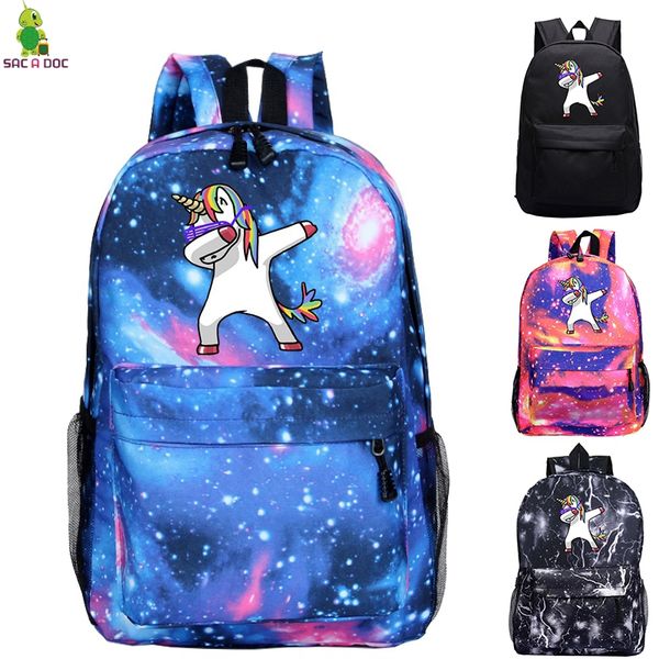 unicorn dabbing backpack