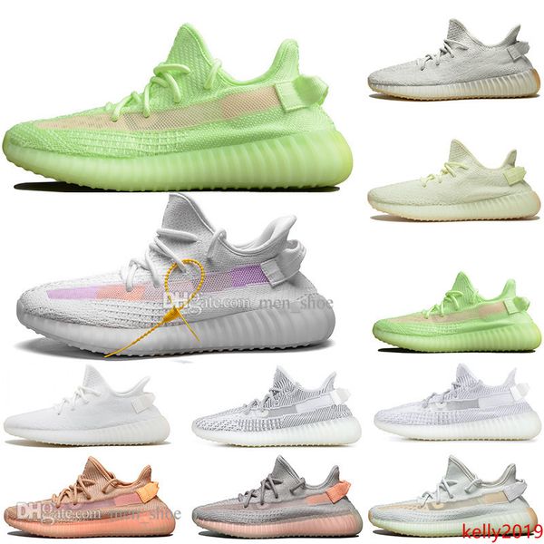 

горячая kanye west clay v2 статический светоотражающий gid glow in the dark мужские кроссовки hyperspace true form zebra женские спортивные