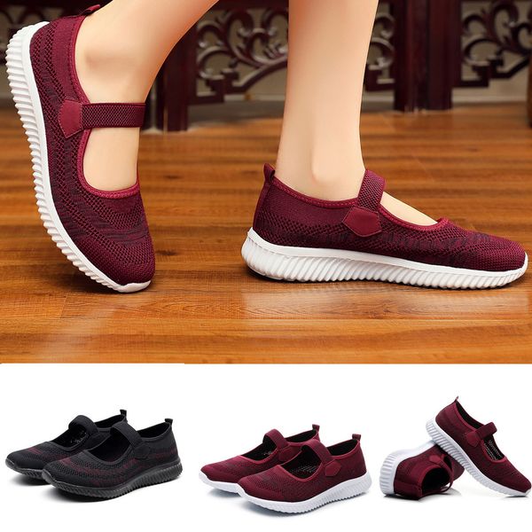 

moking2019 summer women flat shoes women outdoor mesh soft bottom sports shoes runing breathable sneakers #g30, Black