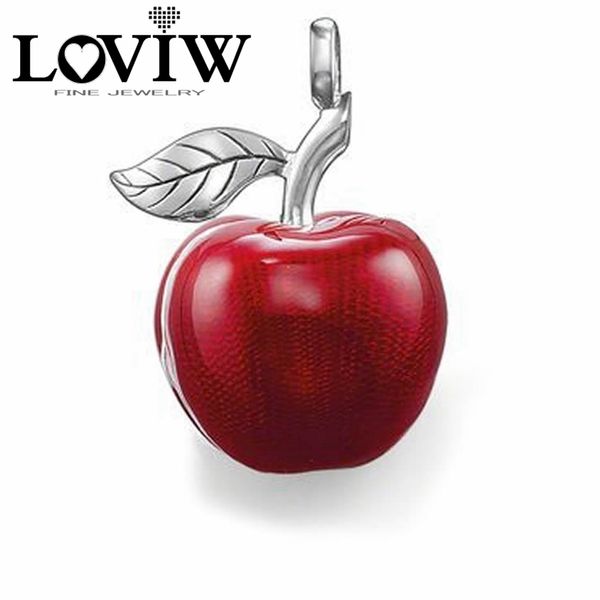 

european style can be opened fruit red apple charm fit european bracelet necklace silver fashion jewelry for women