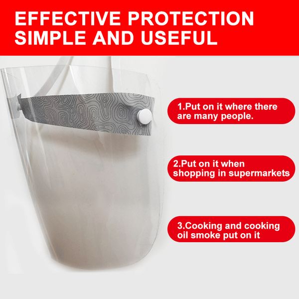 

protective adjustable anti droplet dust-proof full face cover mask visor shield droplet virus windproof face shield washable