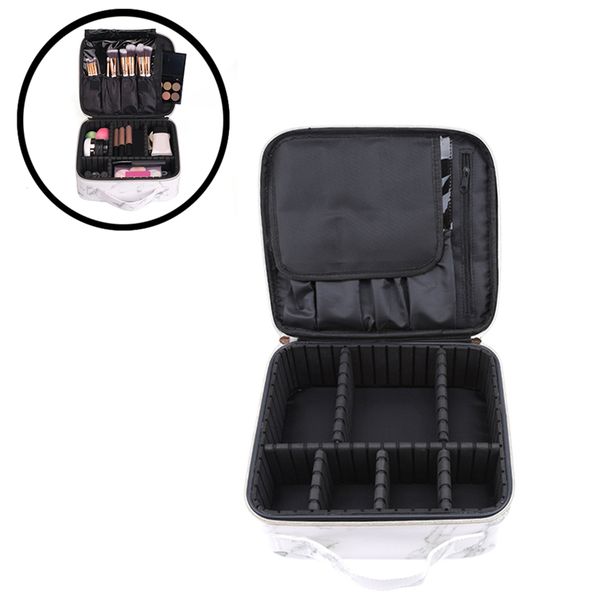 

large capacity storage bag marble pattern cosmetic bag multi-function portable travel wash tattoo manicure toolbox