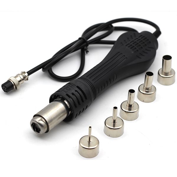 

8 holes air gun handle bga rework solder air blower heat gun for 858 8858 858d 878a 878 soldering station +5 pcs nozzles