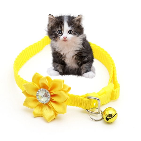 

fashion dog collar adjustable cat collar puppy bow tie with bell kitten floral necktie dog neck decor supplies pet products