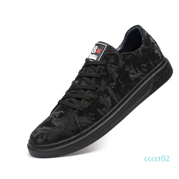 

original leather sneakers for men flat walking shoes men designer casual sneakers rubber bottom casual footwear 2ct, Black