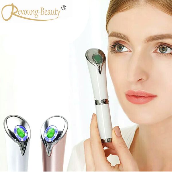 Anti Envelhecimento Círculo Escuro Eyebag Remoção de Rugas Rosto Testa Do Olho Infravermelho Ion Aquecimento Térmico Jade Vibração Beleza Massager Pen C18112601