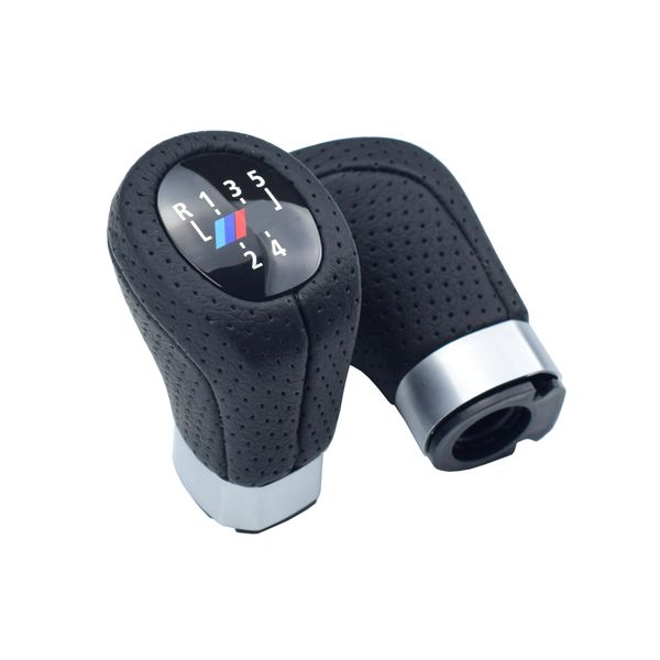 

Real leather gear hift knob boot cover left drive head tick hifter lever handle with m for bmw e87 x1 6 peed