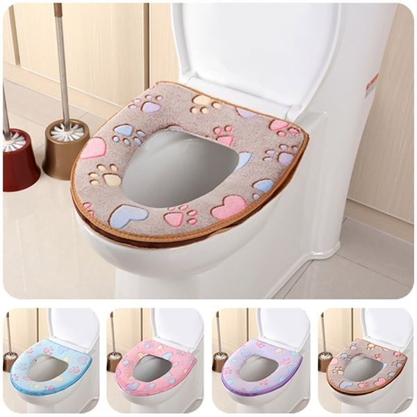 

bathroom warmer toilet seat cloth soft closestool washable lid cover pad