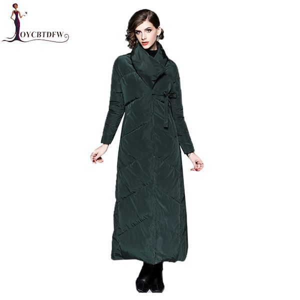 

2018 new women down jacket autumn winter a-line fashion long sleeve jackets turn-down stand collar female outerwear coats no684, Black