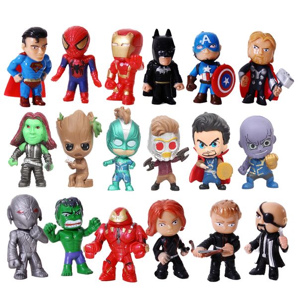 2019 Marvel Figure The Avengers Endgame Mini Action Figures Kids Toys Spider Man Batman Iron Man Hulk Superman Captain Marvel From Starone 1726