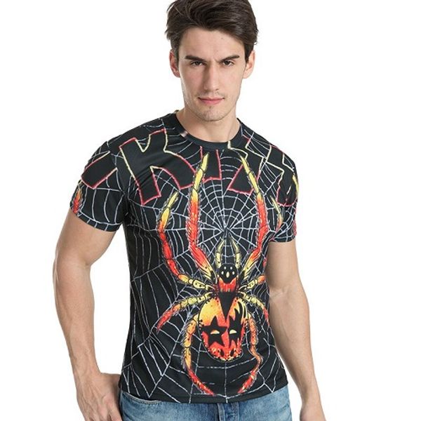 

dressing2020 brand clothing new fashion men/women 3d t-shirt slim fit tees summer print spider t shirt m-5xl, White;black