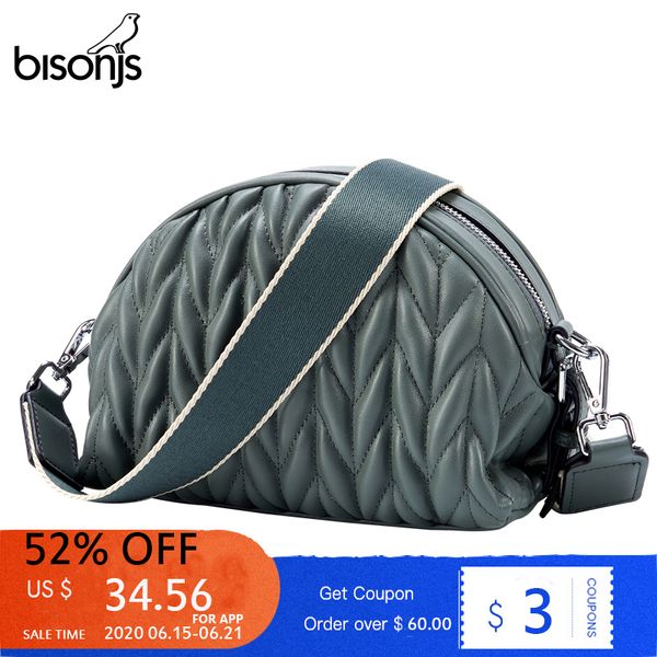

bisonjs women bags genuine leather lady crossbody bag shoulder bag messenger for women party wear 2020 b1827