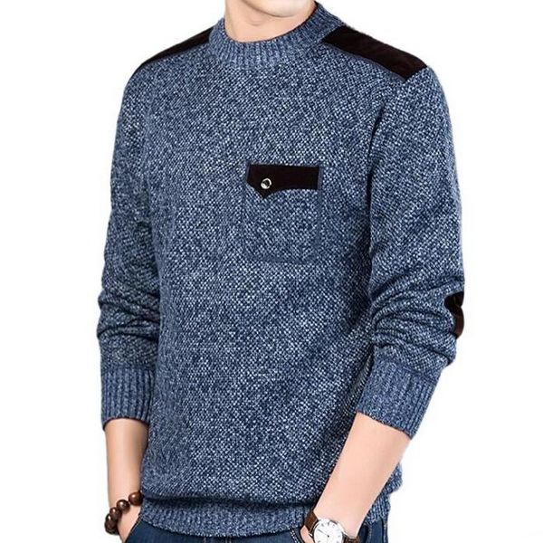 

sweater men men's turtleneck plus cashmere warm sweater men's slim fit brand knitted pullovers fake pocket knitted, White;black