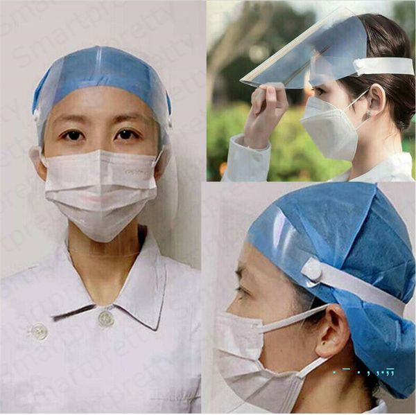 

stock kids adults face shield anti-fog dust protective face mask respiratory hd transparent clear full oil-splash proof mask outdoor e4204, Blue