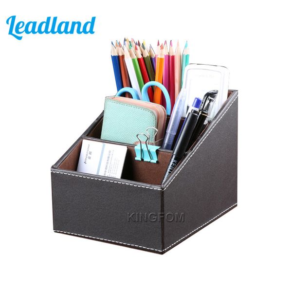 2020 Office Accessories Pu Leather Pen Holder Storage Box Pu Leather Pen Holder Storage Box