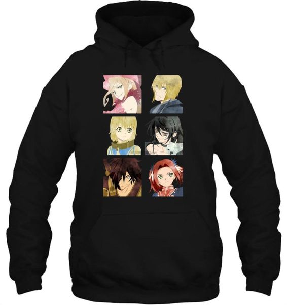 

men hoodie tales of berseria cast women streetwear, Black